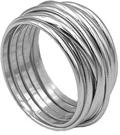 Cavaliere Gioielli Anello Filo di Vita Argento 925 Donna Uomo Eterna Portafortuna Legame Amore della Famiglia Fascia Larga