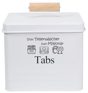HTI living Aufbewahrungsbox Geschirrspültabs Landhaus Metalldose mit Holzgriff