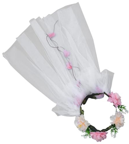 IMIKEYA Hochzeitsblumenkranz Aus Seide Künstlicher Blütenkranz Für Braut Schleier Fotografie Requisiten Weiß Für Hochzeiten Feste Partys Und Fotoshootings