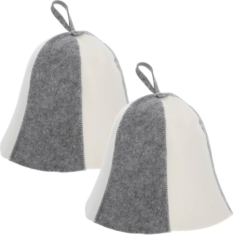 TOVINANNA Filz-Saunahüte 2Er-Set Saunahut Zum Baden Wasserabsorbierend Dicke Saunahüte Mit Aufhängeöse Für Damen Und Herren 9.84X7.09in