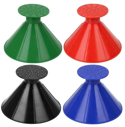 Ziofy 4pcs Ice Scraper Magical Ice Scrapers for Car Windscreen, 4 Pack Round Snow Scraper, Magical Cone Shaped Lightweight Plastic, Professional Snow Removal Shovel Tool
