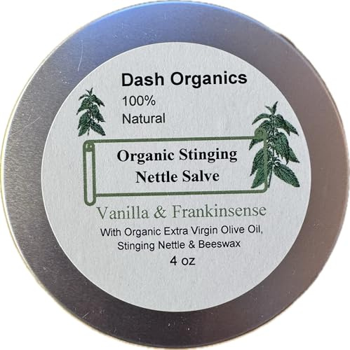 Organic Stinging Nettle Salve | 4 oz | Stinging Nettle Ointment | Vanilla & Frankincese Scented | Balm