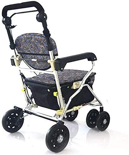 Faltbarer Rollator Rollator Lauflernhilfe Leichtgewicht Gehhilfe Mobilität Faltbar mit Sitz und Tasche 4 Räder
