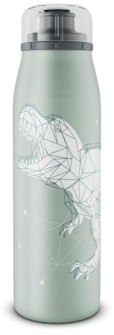 alfi KIDS ISO BOTTLE Isolierflasche 0,50 l, 24 h kalt, dinosaurs | Kohlensäurefest, auslaufsicher, Drehverschluss, leicht & robust, Edelstahl-Trinkflasche, 12 h heiß, für Schule, Dinosaurier