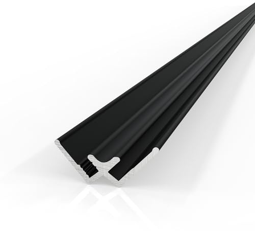 AUPROTEC Aluminium Profil Inneneckprofil Schwarz 200cm Eckverbinder Alu Eckprofil Verbindungsprofil für 3mm Duschrückwände Wandverkleidung Profilleisten für Küchenrückwand
