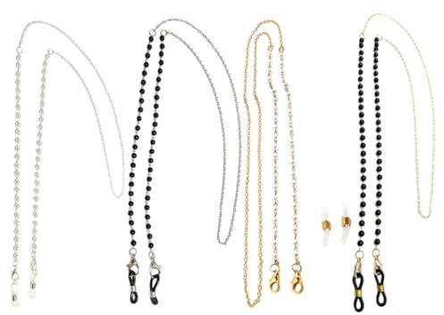 DEARMAMY 4stücke Teiliges Perlen-gläserkette Für Damen Anti-verlust Brillenband Für Outdoor-aktivitäten Langlebig Und Modisch Geeignet Für Sonnenbrillen Und Brillen Mit Einzigartigem