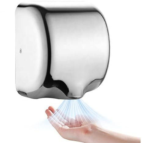 Asciugamani Elettrico In Acciaio Inox Da 1200 W Ad Alta Velocità, Risparmio Energetico, Asciuga Mani Rapido A Induzione Completamente Automatico Commerciale, Asciugatura Rapida In 5-8 Secondi, Montagg