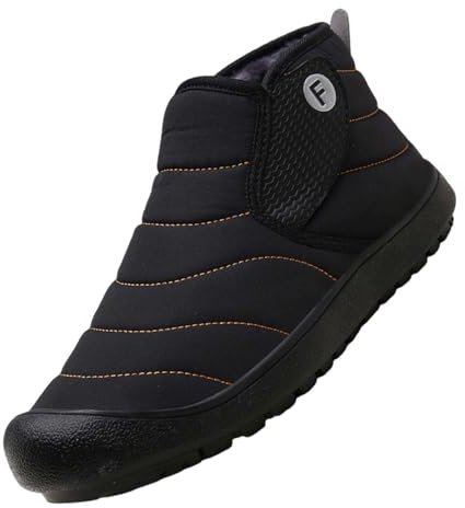 LinRim Winterschuhe Herren Damen Gefüttert Winterstiefel Barfußschuhe Warmer Wasserdicht Schneestiefel Bequemer Breiter Zehenbox Leicht Bequem Rutschfest Schneestiefel mit Warm Gefüttert, Gr. 36-48
