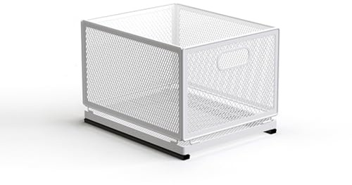 Ausziehbare Schublade KüChe, Schrankauszug Teleskopschublade, Küchenschrank Korbauszug, Kein Bohren und Nageln Erforderlich KüChenschublade (,) (Einzelschicht, 30 cm T x 24 cm B x 21,2cm H)
