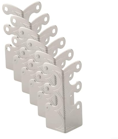 HEIBTENY Kantenschutz Tischkantenschutz Skiffers Sockelleistenschutz Vintage Metall-Eckenschutz 6 Stück für Stilvolle Fußleisten für Wohn- und Geschäftsräume (Silver)