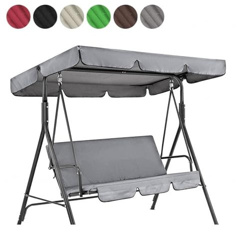 TYBEITAO Tela Oxford Recubierta De Plata 600D Toldo Balancin De Jardin Resistente ai Viento Y ai Desgarro Toldo Balancin De Jardin,Gray-164 * 114 * 15cm