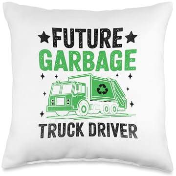 Future Garbage Truck Driver Trash Collector Waste Sanitation Throw Pillow