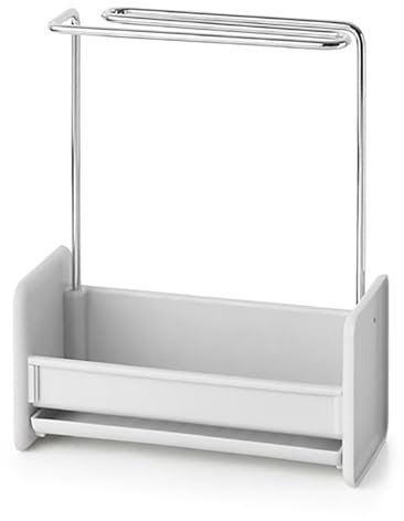 NOENNULL Stendino per Strofinacci, Compatto e Versatile Organizer per Spugna per Sapone da Banco, Organizer per Bancone da Cucina, Spazzola in Spugna, Portasapone, Porta Strofinaccio con