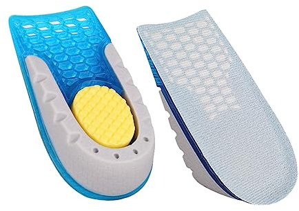 Ipetboom Erhöhende Einlegesohlen für Damen und Herren Atmungsaktiv Schweißabsorbierend Rutschfest Gel Fersenkissen Unsichtbare Schuhpolster für Sport und Alltag