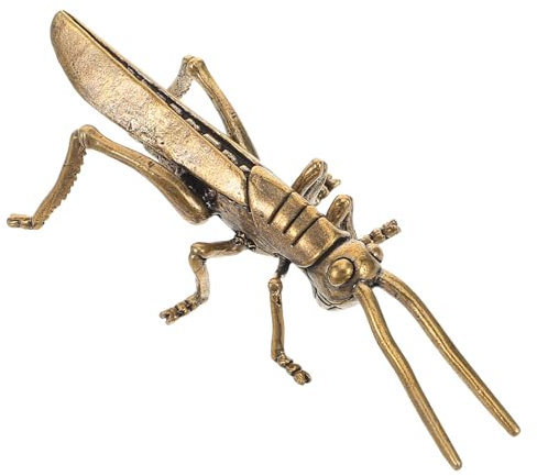 JOINPAYA Messing Locust Figur Vintage Insekten Deko FüR Wohnzimmer Und Garten Handgefertigtes SammlerstüCk Und Tischdeko 10X3.5X3 cm