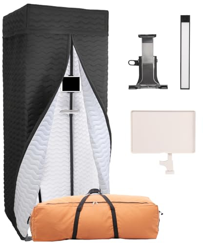 TH000 Full Size Recording Booth, Portable Vocal Booth for Home Studio | 800+ GSM acoustic blanket, tightly woven polyester, silk-cotton fill, NRC 0.87; echo & reverb control for podcast & singing
