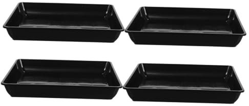 BESPORTBLE Lot De 4 Soucoupes pour Pots De Fleurs Carré Noir 30 Cm pour Jardinage Intérieur Et Extérieur Plateaux en Plastique PP Antidérapants Récupérateur d'eau Stable Et Solide