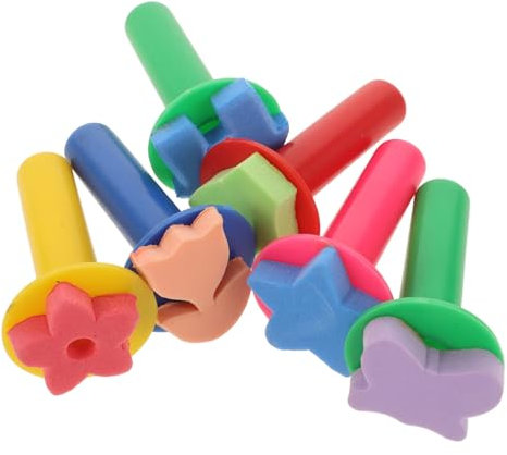 KONTONTY 6pcs Eva Painting Star Sponge Stamp for Boys and Girls Craft Sponge Painting Shapes Stampers Diy Art Paintbrush for Boy Girl's Drawing Tools