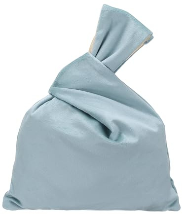 sourcing map Borsa tote in velluto con nodo da polso, da donna, pochette con nodo da polso, clutch da polso, manica borsetta da polso, piccola borsa da sera annodata da polso, Blu, 22 x 31 cm/8.7 x