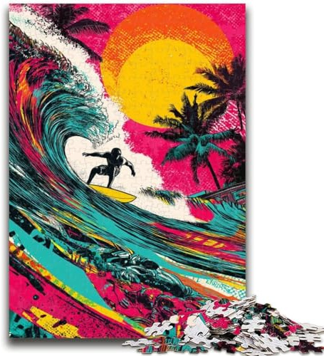 1000-teiliges Puzzle für Erwachsene, Geschenke, Surf-Graffiti, für Kinder ab 14 Jahren, anspruchsvoll zu vervollständigen, Aber lustig und humorvoll, tolle Geschenke und Spielzeuge, 26x38cm