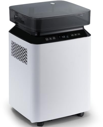 Kalopsia Déshumidificateur d’Air Électrique Professionnel: 80L/Jour Grande Capacité 170m² Pompe de Relevage Tuyau Drainage Continu Silencieux Pour Cave/Maison/Salle de Bain/Garage/Buanderie/Chambre