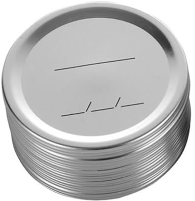 Flaroey 50 Stück Einmachglasdeckel mit Weiter Öffnung, Wiederverwendbare Einmachglasdeckel Aus Metall, Auslaufsichere Einmachdeckel mit Geteilter Öffnung, 86 mm