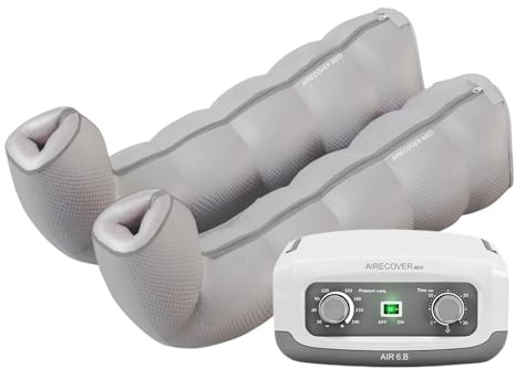 Presoterapia para Casa — Botas de Masaje de Compresión para Piernas Cansadas, Presión Ajustable 30–250 mmHg, 6 Cámaras Superpuestas,Fácil de Usar (Dispositivo, Botas)