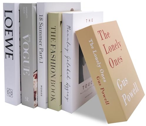 6Pcs Decorative Fake Books Set, Fashion Hardcover Display Books for Home Décor - Foldable Faux Book for Coffee Table, Bookshelf, Office - Stacked Modern Decorative Book Set