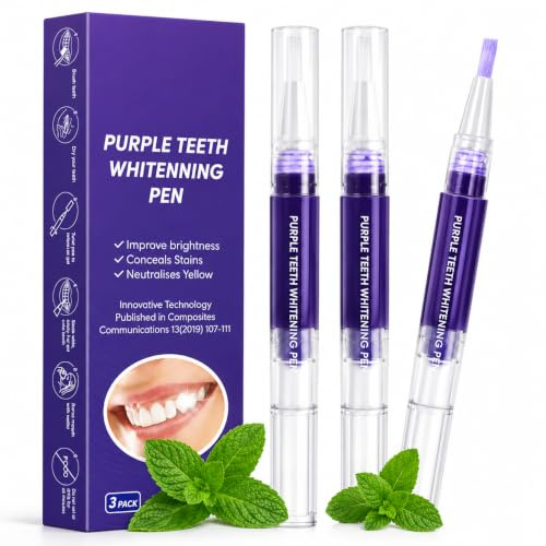 Lila Zahnweiß-Stift 3er Set, Teeth Whitening Pen, Mildes Bleaching Zähne Gel | Lila Zahnweiß-Stift 3er Set, Teeth Whitening Pen, Mildes Bleaching Zähne Gel zur Fleckenentfernung, Zahnweiß für Zuhause