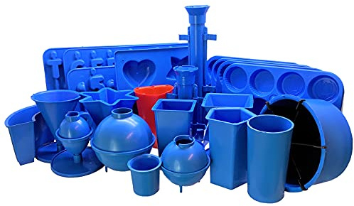Proops Set of 23 Candle Moulds Molds Including, Heart, Wax Melt Tray, Arc, Votive, Number, Alphabet, Pillar, Star, Pyramid, Tall Taper, Sphere etc (S7678). Free UK Postage