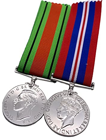 Hornbeam Militaria Replica Defence Medal and 1939/45 War Medal, WW2, Copies