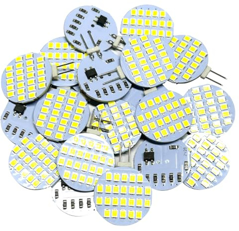 GRV G4 MR11 Bi-Pin 24-2835SMD LED Bulb Lamp 1.5W Super Bright Cool White 7000K RV Camper Under Cabinet Dome Light Dimmable DC12V Pack of 20