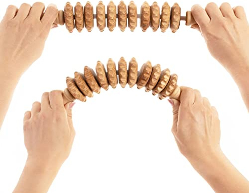 Tuuli Flexi-Massageroller aus Holz mit Griff, 40 cm