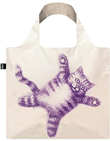 LOQI Bag Armando Veve Flying Purr-ple Cat Recycled LOQAVFC Weiß