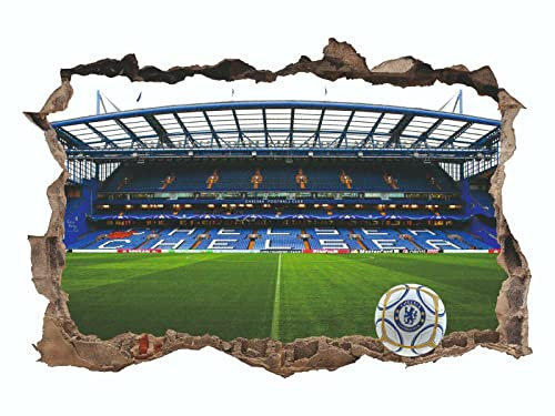 Fußball 3D Wandtattoo, Chelsea Stadion Wandtattoo, Sport, Dekor