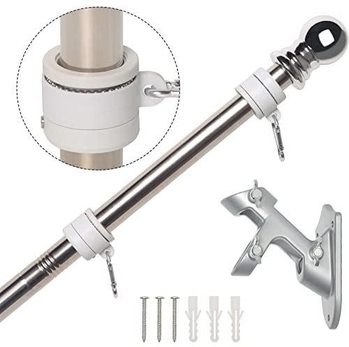 NELXINJO Fahnenmast mit Halterung, professioneller Edelstahl, kein Verheddern, drehbarer Mast und Fahnenmast-Set mit Halterung, für Wohn- oder Gewerbe