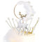 Doyomtoy Decoración de Pastel de Reno, corona y alas de ángel de cristal para Navidad y fiestas