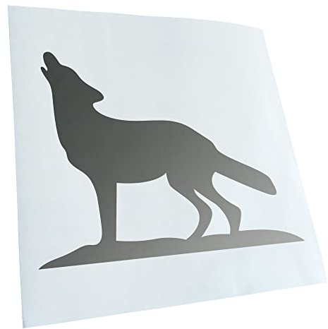 Kiwistar - Autoaufkleber - Silber - 24x20cm Wolf - Heckscheibe Auto Aufkleber wetterfest für Kfz LKW Mofa Truck - Sticker außen selbstklebend Tuning Zubehör für Fenster Fahrzeug Scheibe