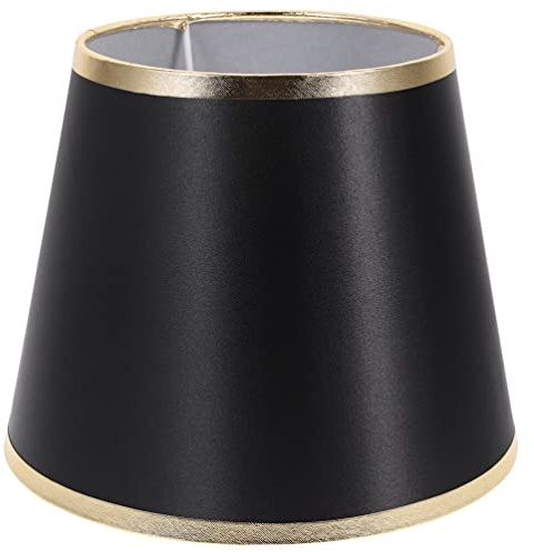 OSALADI Mittelgroßer Trommellampenschirm Barrel Lampenschirm Stoff Zum Aufstecken Lampenschirmersatz Für Tischlampe Stehlampe Schwarz