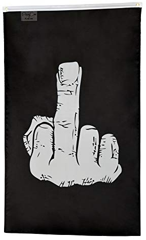 Flag 3x5 Ft (No Flagpole) Middle Finger Flag FT Banner Dorm Man Cave Flip Off Funny Gag Gift Dad Bird