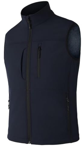 Zzkouine Leichte Softshell Weste für Herren, Bodywarmer Fleece Weste Full Zipp Softshellweste, Weste Herren Outdoor Laufen, Wandern, Golf, Arbeit