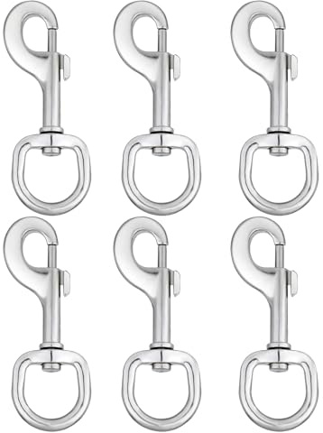 6 Heavy-Duty Swivel Clips for Dog Leads – Secure Snap Hook Fasteners with Rotating Eye Bolts, Durable Trigger Clasps for Collars & Leashes, Multi-Purpose Pet Accessory Set