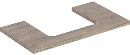 Geberit ONE Waschtischplatte, Ausschnitt mittig, für Aufsatzwaschtisch, 90x3x47cm, 505.283.00.; Farbe: Nussbaum Hickory/Melamin Holzstruktur