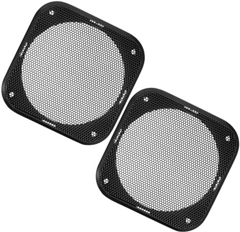 ULTECHNOVO 2 Pcs Copertura per Altoparlante Audio 4 Coperture Nere per Griglia Altoparlante Quadrato In Plastica per Subwoofer Auto