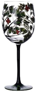Bicchieri da vino decorativi - Bicchieri da vino dipinti a mano | Bicchieri dipinti a mano 4 stagioni, bicchieri da vino dipinti a mano in albero da 450 ml, bicchieri da vino rosso dal design unico