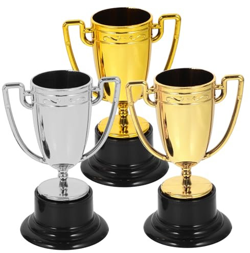 Supvox 3stücke Kleine Trophäen Aus Kunststoff Trophäenaccessoires Belohnungstrophäen Für Preisverleihungen Sportfeste Und Dekoration