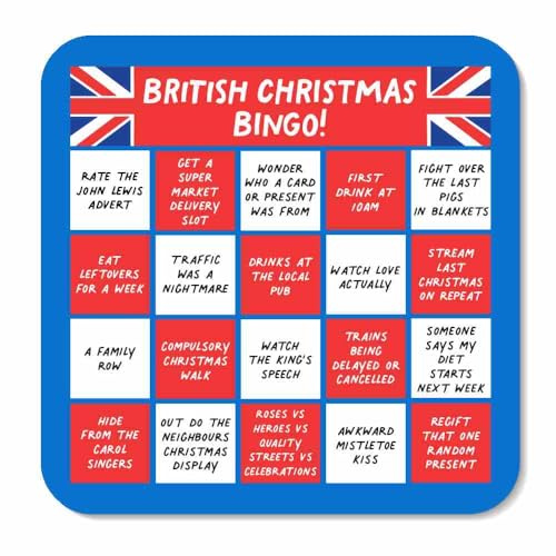 Huxters Funny British Bingo Coaster – Secret Santa Work Colleague Uncle Brother Son Sister Daughter Stocking Filler