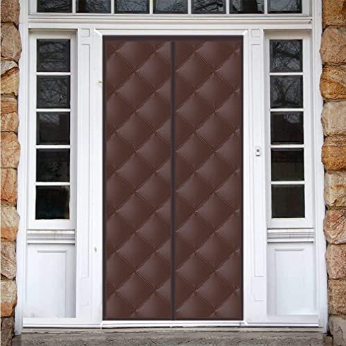Magnetischer Wärmedämmungs-Türvorhang für Küche, strapazierfähig, winddicht, kältebeständig, warmer Vorhang gegen kalte Zugluft (140 x 200 cm, braun)
