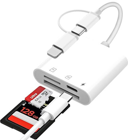 Lecteur SD Apple Certifié MFI Adaptateur Lightning 3 en 1