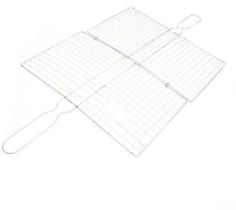 Cestello per grigliare in acciaio inox per pesce e verdure, perfetto per barbecue in giardino